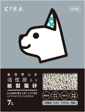 活性炭入り紙製猫砂パッケージ